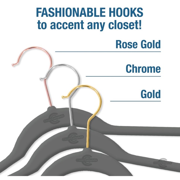 Closet complete 12 velvet hangers heather gray - Picture 2 of 3